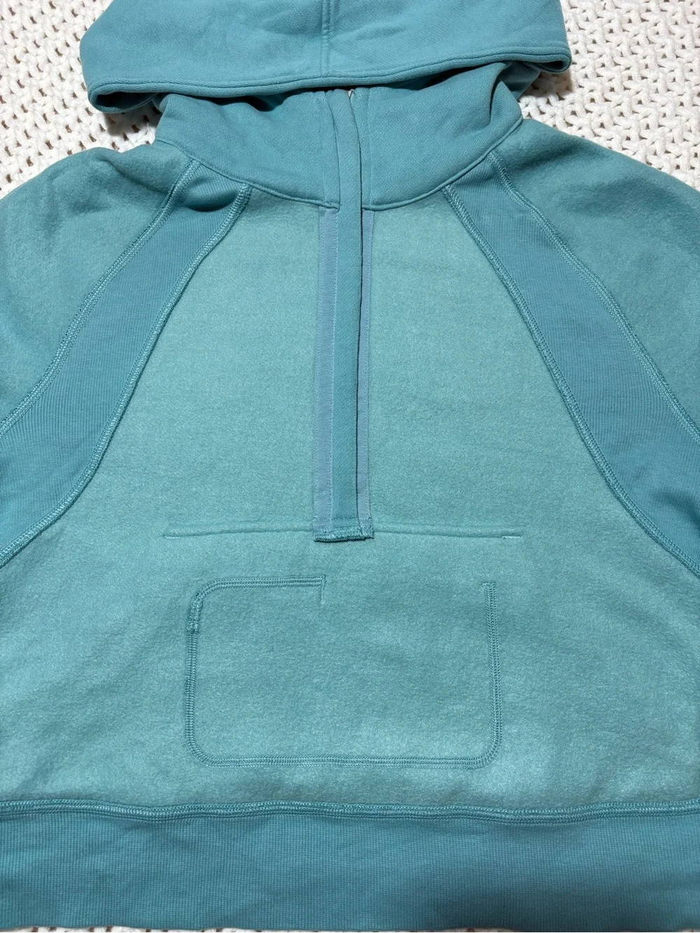 lululemon tidal teal scuba oversized half zip hoodie size xs/s
